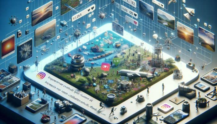 Enhance Instagram With High-Quality Visuals: A vibrant Instagram feed showcasing high-quality images that boost engagement and visibility.