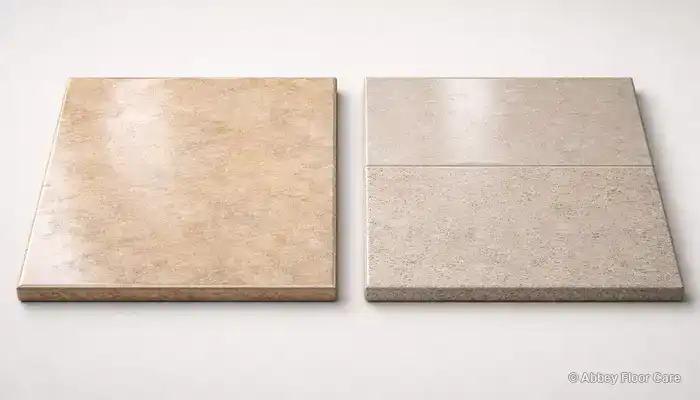 Different finishes on ceramic and porcelain tiles